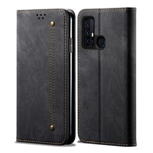 For Vivo Z6 Denim Texture Casual Style Horizontal Flip Leather Case with Holder & Card Slots & Wallet(Black)