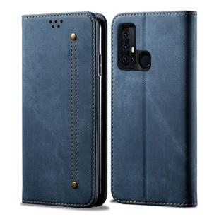 For Vivo Z6 Denim Texture Casual Style Horizontal Flip Leather Case with Holder & Card Slots & Wallet(Blue)