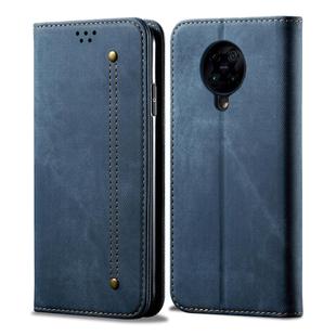 For Xiaomi Redmi K30 Pro / POCO F2 Denim Texture Casual Style Horizontal Flip Leather Case with Holder & Card Slots & Wallet(Blue)