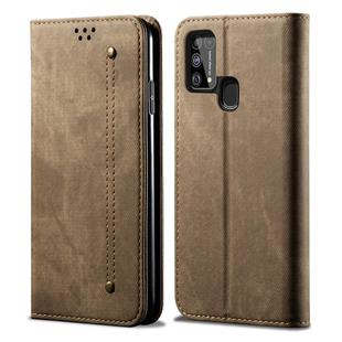 For Galaxy M31 Denim Texture Casual Style Horizontal Flip Leather Case with Holder & Card Slots & Wallet(Khaki)