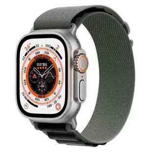 For Apple Watch Ultra 49mm Nylon Watch Band (Black+green)