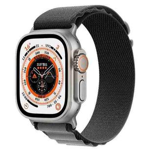 For Apple Watch Ultra 49mm Nylon Watch Band (Black Grey)