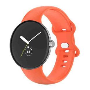 For Google Pixel Watch Single Color Silicone Watch Band Man(Orange)