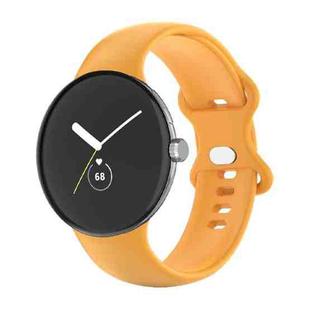 For Google Pixel Watch Single Color Silicone Watch Band Man(Yellow)