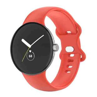 For Google Pixel Watch Single Color Silicone Watch Band Women(Red)