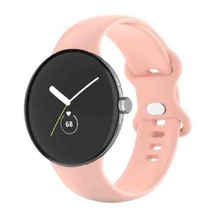 For Google Pixel Watch Single Color Silicone Watch Band Women(Pink)