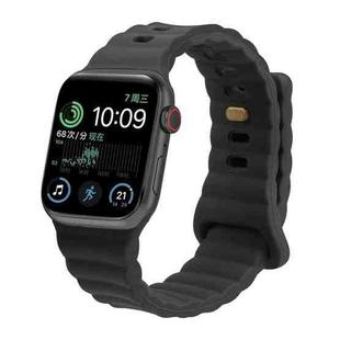 Reverse Buckle Silicone Watch Band for Apple Watch Ultra 49mm / Series 8&7 45mm / SE 2&6&SE&5&4 44mm / 3&2&1 42mm(Grey)