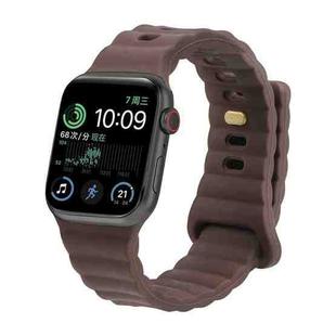 Reverse Buckle Silicone Watch Band for Apple Watch Ultra 49mm / Series 8&7 45mm / SE 2&6&SE&5&4 44mm / 3&2&1 42mm(Coffee)