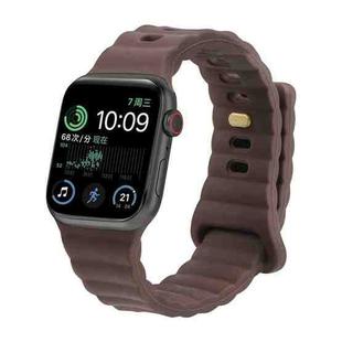 Reverse Buckle Silicone Watch Band for Apple Watch Series 8&7 41mm / SE 2&6&SE&5&4 40mm / 3&2&1 38mm(Coffee)