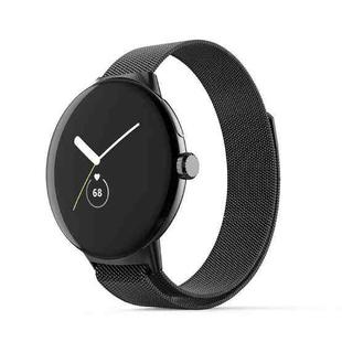 For Google Pixel Watch Milanese Stainless Steel Metal Watch Band(Black)