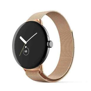 For Google Pixel Watch Milanese Stainless Steel Metal Watch Band(Rose Gold)