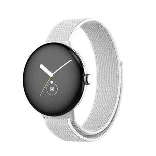 For Google Pixel Watch Nylon Woven Watch Band(White)