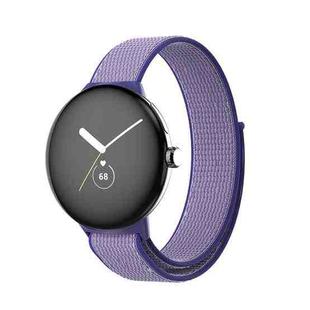 For Google Pixel Watch Nylon Woven Watch Band(Blue Purple)