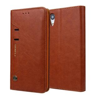 For iPhone XR CMai2 Kaka Series Litchi Texture Horizontal Flip Leather Case with Holder & Card Slots(Brown)