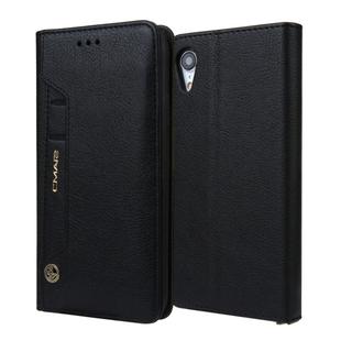 For iPhone XR CMai2 Kaka Series Litchi Texture Horizontal Flip Leather Case with Holder & Card Slots(Black)