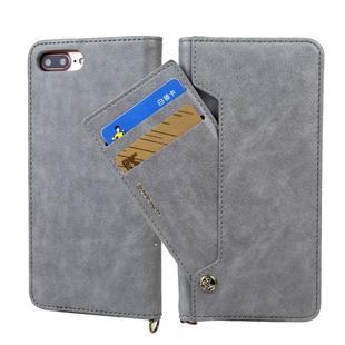 For iPhone 8 Plus / 7 Plus CMai2 Kaka Series Litchi Texture Horizontal Flip Leather Case with Holder & Card Slots(Grey)