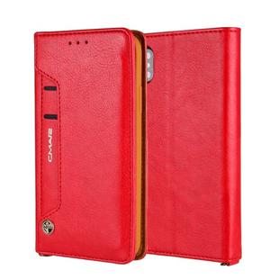 For iPhone XS / X CMai2 Kaka Series Litchi Texture Horizontal Flip Leather Case with Holder & Card Slots(Red)