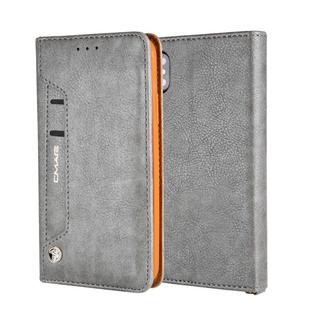 For iPhone XS / X CMai2 Kaka Series Litchi Texture Horizontal Flip Leather Case with Holder & Card Slots(Grey)