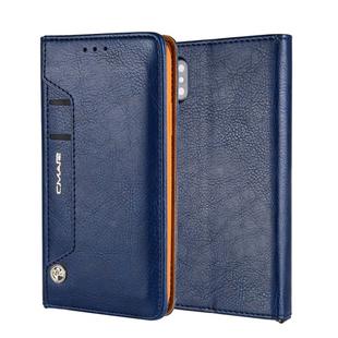 For iPhone XS Max CMai2 Kaka Series Litchi Texture Horizontal Flip Leather Case with Holder & Card Slots(Blue)