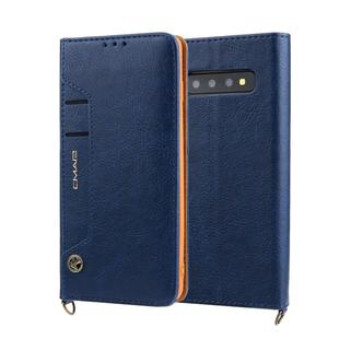 For Galaxy S10 CMai2 Kaka Series Litchi Texture Horizontal Flip Leather Case with Holder & Card Slots(Blue)