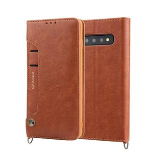 For Galaxy S10+ CMai2 Kaka Series Litchi Texture Horizontal Flip Leather Case with Holder & Card Slots(Brown)