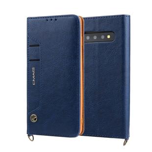 For Galaxy S10+ CMai2 Kaka Series Litchi Texture Horizontal Flip Leather Case with Holder & Card Slots(Blue)