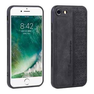 For iPhone SE 2022 / SE 2020 / 8 / 7 AZNS 3D Embossed Skin Feel Phone Case(Black)