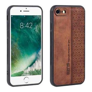 For iPhone SE 2022 / SE 2020 / 8 / 7 AZNS 3D Embossed Skin Feel Phone Case(Brown)