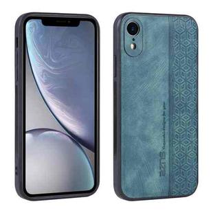 For iPhone XR AZNS 3D Embossed Skin Feel Phone Case(Dark Green)