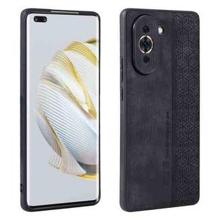For Huawei nova 10 Pro AZNS 3D Embossed Skin Feel Phone Case(Black)