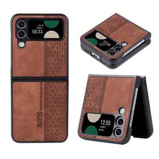 For Samsung Galaxy Z Flip4 5G AZNS 3D Embossed Skin Feel Phone Case(Brown)