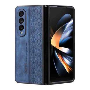 For Samsung Galaxy Z Fold4 5G AZNS 3D Embossed Skin Feel Phone Case(Sapphire Blue)