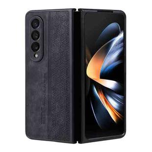 For Samsung Galaxy Z Fold3 5G AZNS 3D Embossed Skin Feel Phone Case(Black)