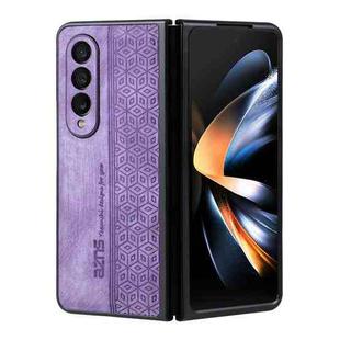For Samsung Galaxy Z Fold3 5G AZNS 3D Embossed Skin Feel Phone Case(Purple)