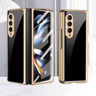 For Samsung Galaxy Z Fold4 GKK Integrated Electroplating Painted Glass Phone Case(Black)