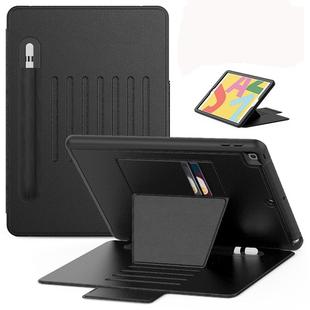 For iPad 10.2 Multifunctional Tablet PC Protective Leather Case with Bracket & Card Slots & Pen Slot & Wake-up / Sleep Function(Black)