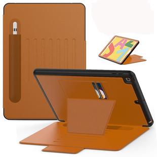 For iPad 10.2 Multifunctional Tablet PC Protective Leather Case with Bracket & Card Slots & Pen Slot & Wake-up / Sleep Function(Khaki)