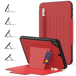 For iPad Mini 5 Multifunctional Tablet PC Protective Leather Case with Bracket & Card Slots & Pen Slot & Wake-up / Sleep Function(Red)