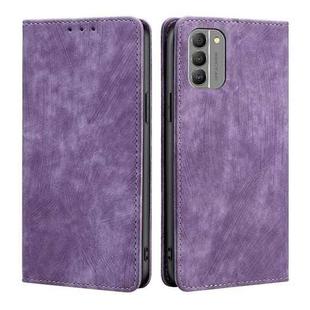 For Nokia G400 RFID Anti-theft Brush Magnetic Leather Phone Case(Purple)