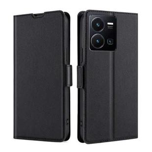 For vivo Y35 4G / Y22 / Y22s Ultra-thin Voltage Side Buckle Leather Phone Case(Black)