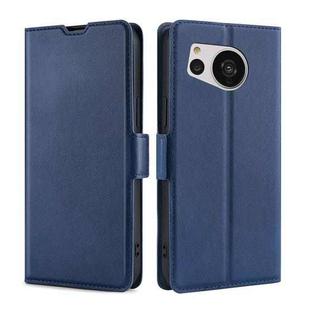 For Sharp Aquos Sense7 Ultra-thin Voltage Side Buckle Leather Phone Case(Blue)