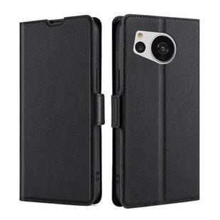 For Sharp Aquos Sense7 Ultra-thin Voltage Side Buckle Leather Phone Case(Black)