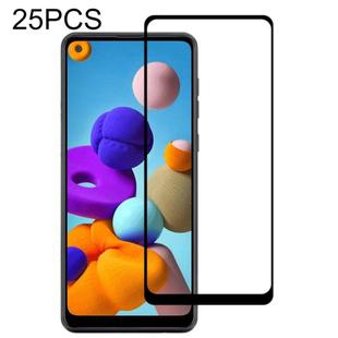 25 PCS 9H Surface Hardness 2.5D Full Glue Full Screen Tempered Glass Film For Galaxy A21