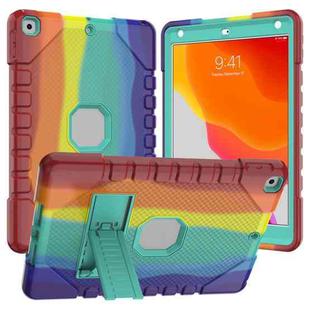 For iPad 10.2 2021 / 2020 / 2019 Silicone + PC Shockproof Protective Tablet Case(Rainbow Strip 3)