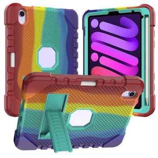 For iPad mini 6 2021 Silicone + PC Shockproof Protective Tablet Case(Rainbow Strip 3)