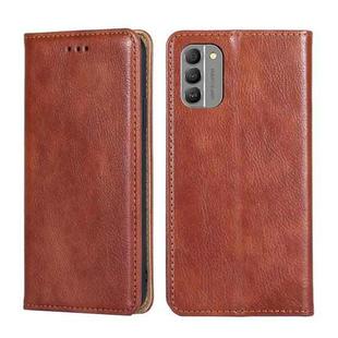 For Nokia G400 Gloss Oil Solid Color Magnetic Leather Phone Case(Brown)