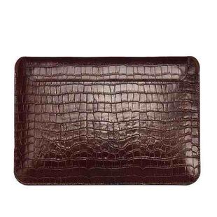 For 12 inch Laptop WIWU Ultra-thin Crocodile Texture Genuine Leather Laptop Sleeve(Coffee)