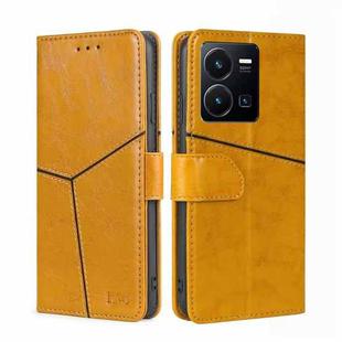 For vivo Y35 4G / Y22 / Y22s Geometric Stitching Leather Phone Case(Yellow)