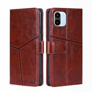 For Xiaomi Redmi A1 Geometric Stitching Leather Phone Case(Dark Brown)