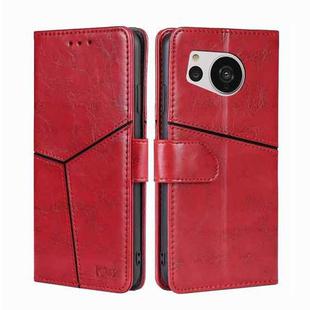 For Sharp Aquos Sense7 Geometric Stitching Leather Phone Case(Red)